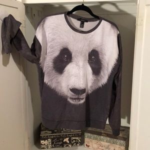 Panda face forever 21 sweatshirt
